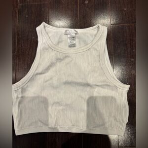 Classic White Ribbed Crop Top